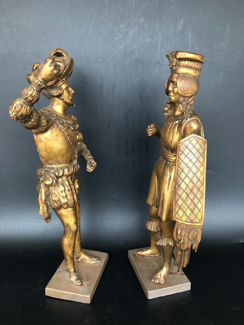 Pair Of 19th Century Gilded Wood Sculptures