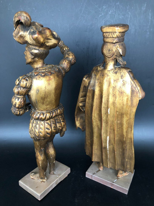 Pair Of 19th Century Gilded Wood Sculptures