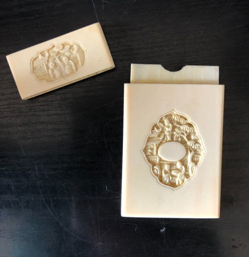 19th C Ivory Card Case - China - Canton