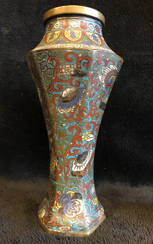 Paire De Vases En Bronze Cloisonné Japon XIXème Siècle