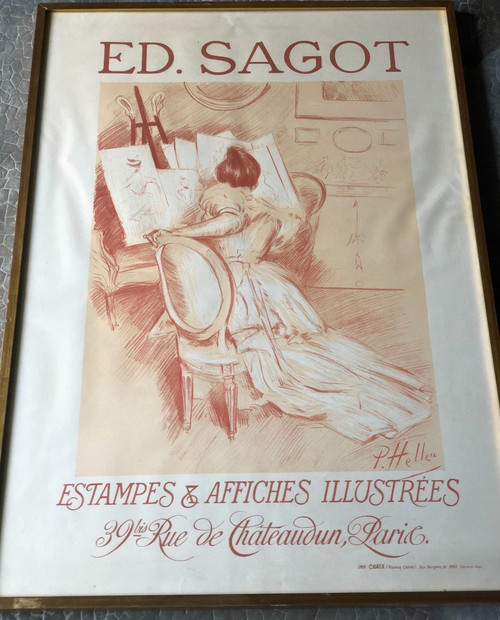 Paul César Helleu - Femme Dessinant - Ed. Sagot Vers 1900