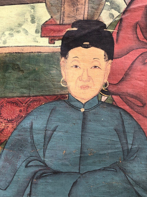 Altes Porträt eines chinesischen Würdenträgers, Darstellung des Stammbaums