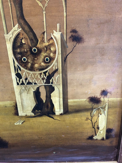 Pair Of Surrealist Paintings Around 1960