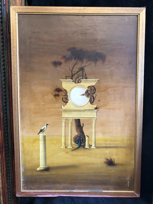 Pair Of Surrealist Paintings Around 1960