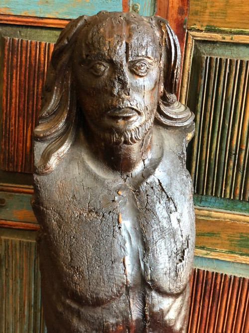 Grand Christ En Bois Début XVIème Hauteur 130 cm