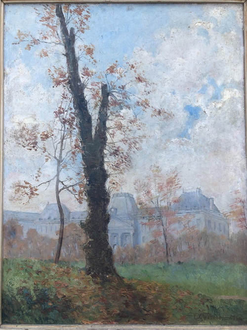 Tableau - Peinture Sur Panneau Vue Du Château De Fontainebleau