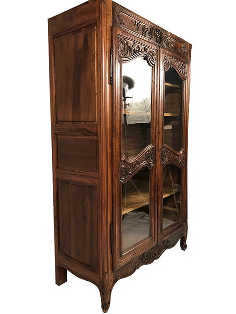 Louis XV-style Provencal armoire converted into a display case, 19th century