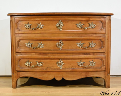 Solid cherrywood chest of drawers, Transition Louis XIV / Regency period - Early 18th century