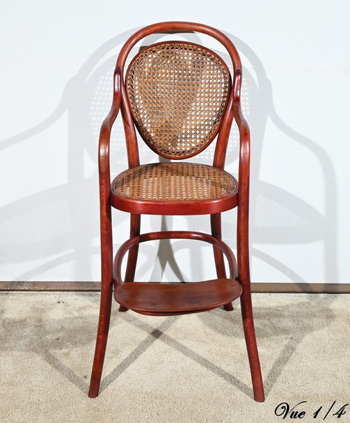 Beech high chair n°12303, stamped Thonet - Early 20th century