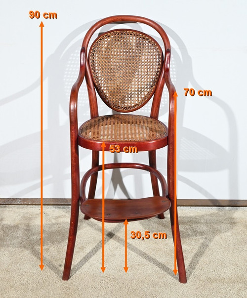 Beech high chair n°12303, stamped Thonet - Early 20th century