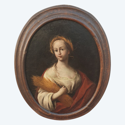 Ceres, Oil On Canvas In Oval, 18th Century