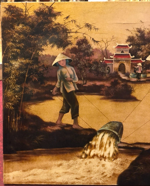 Lacquer Panel From Vietnam Around 1950