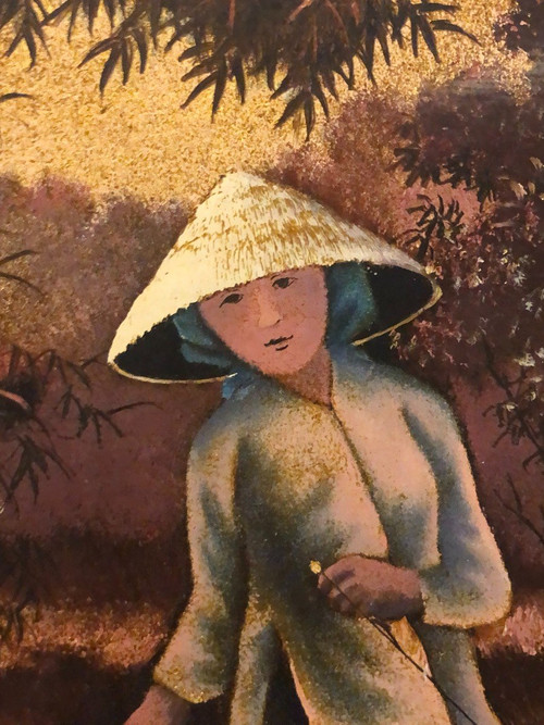 Lacquer Panel From Vietnam Around 1950