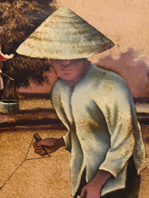 Lacquer Panel From Vietnam Around 1950