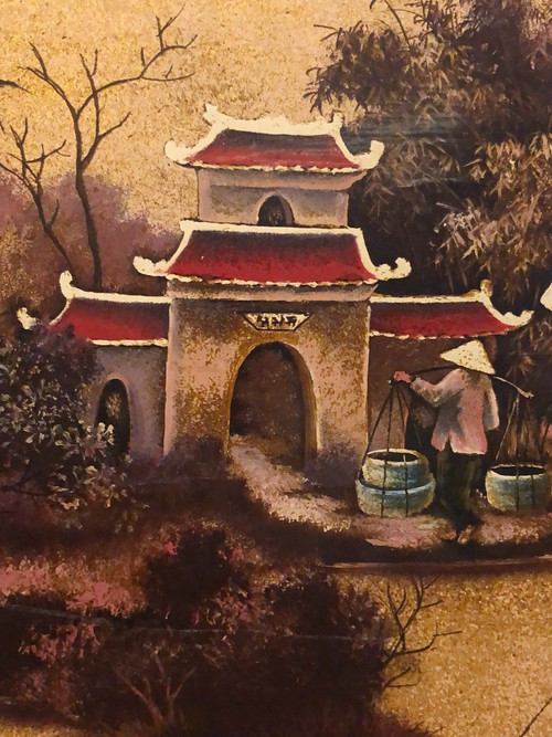 Lacquer Panel From Vietnam Around 1950