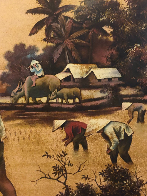 Lacquer Panel From Vietnam Around 1950