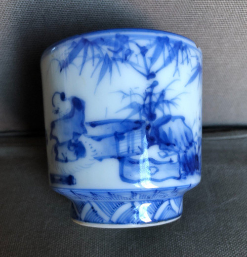 Brush Pot - Calligrafia - Porcellana vietnamita blu e bianca, XIX secolo