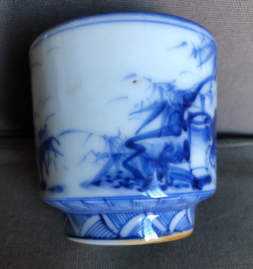 Brush Pot - Calligrafia - Porcellana vietnamita blu e bianca, XIX secolo