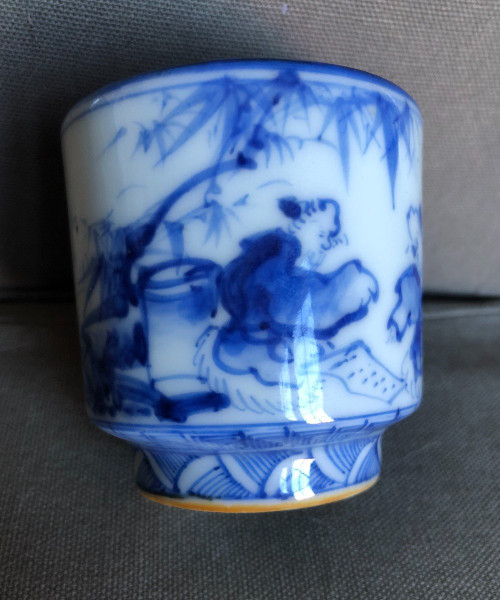 Brush Pot - Calligrafia - Porcellana vietnamita blu e bianca, XIX secolo