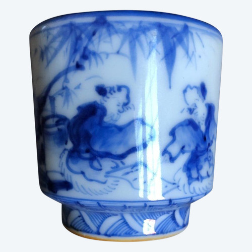 Brush Pot - Calligrafia - Porcellana vietnamita blu e bianca, XIX secolo