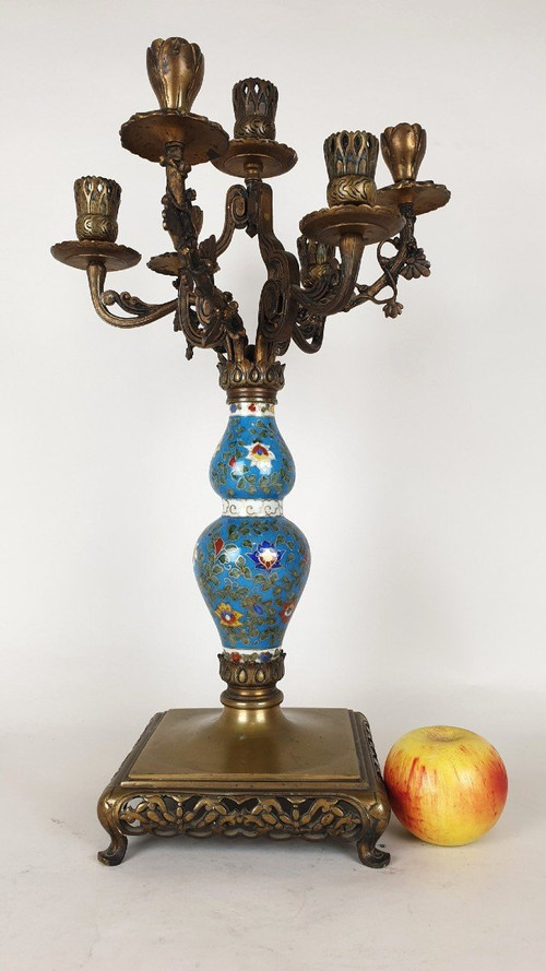 Porcelain And Bronze Candelabra, Japonism, 19th Century