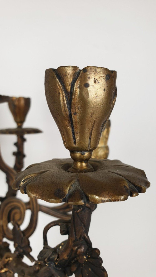 Porcelain And Bronze Candelabra, Japonism, 19th Century