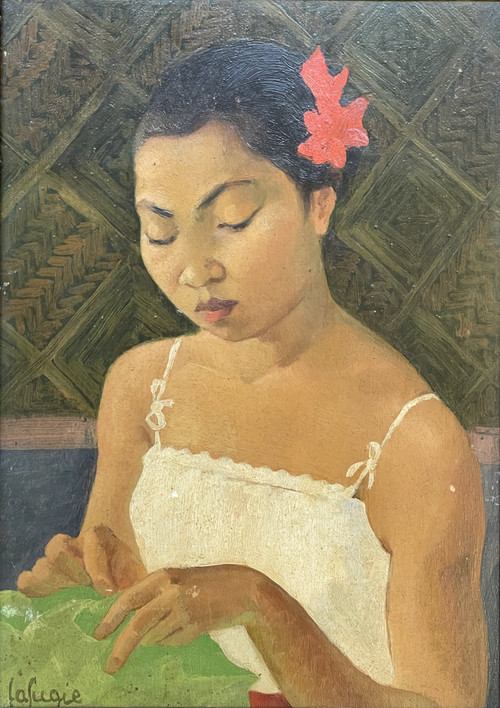  LAFUGIE Léa (1890-1972), portrait of a young Cambodian woman