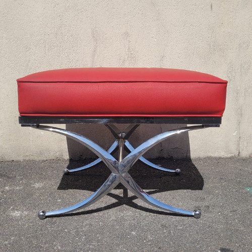 Pair Of Chrome Stools - Ralph Lauren - 20th Century