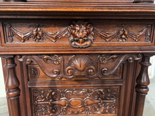 Credence En Noyer De Style Renaissance Fin XIXéme Siècle - Buffet - Desserte