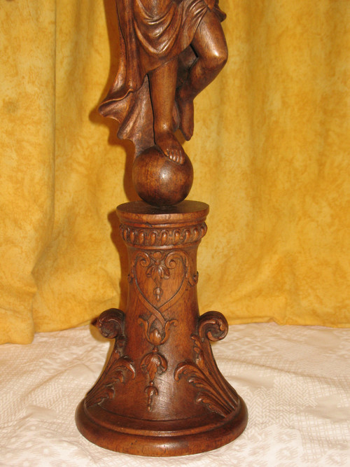 Victoire ailée Grande sculpture en bois époque 20ème