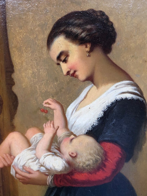 Désiré Oscar Van Franckenberg (1822-1907) Olio su tavola - XIX secolo