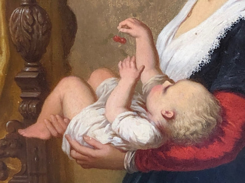 Désiré Oscar Van Franckenberg (1822-1907) Olio su tavola - XIX secolo