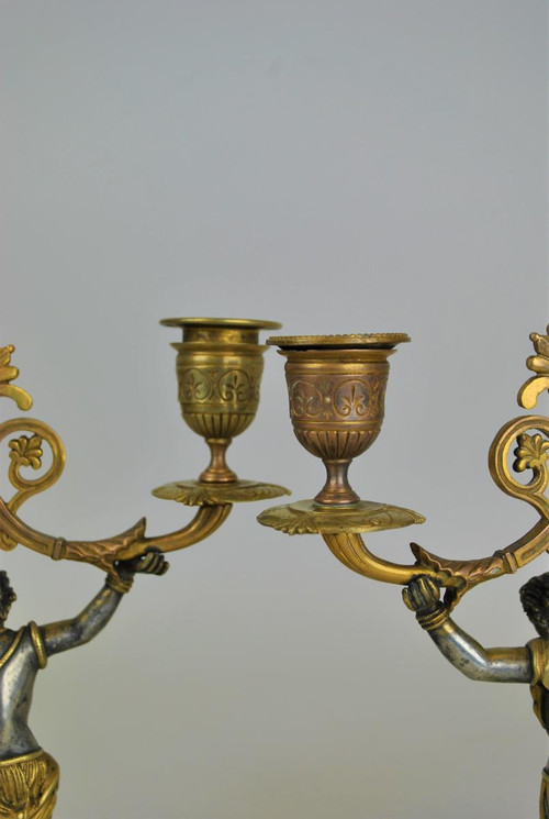 *Offre spéciale  *Pair Of Nubian Candelabra, 19th Century