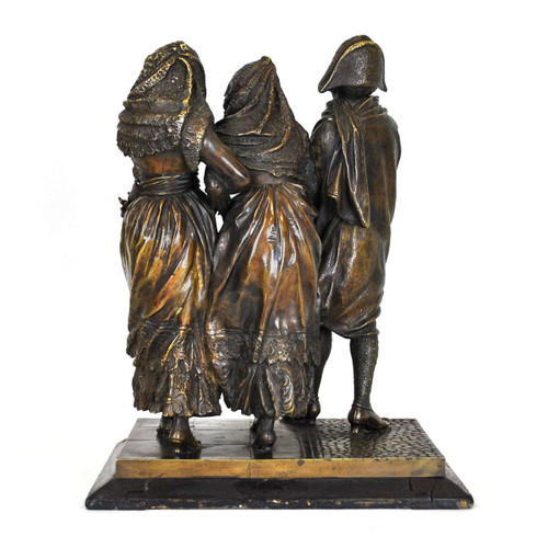 Groupe De Personnages Elégants En Bronze, A Pandiani, XIXème