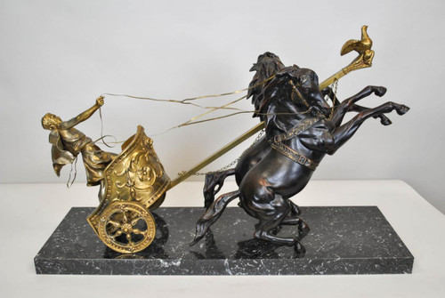 Roman Chariot, Domenech Pfeffer, Late 19th Century Sculpture