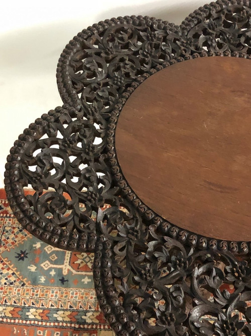 Thai Pedestal Table - Exotic Wood Early 20th Century