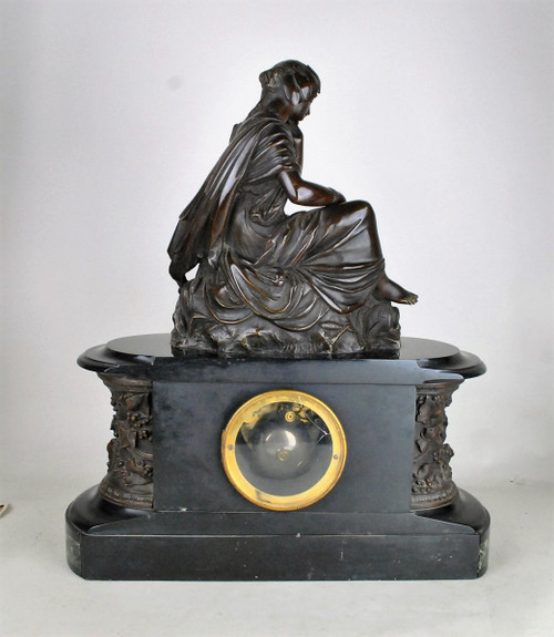 *Offre spéciale *James Pradier, Garniture De Nemausa, Bronze Et Marbre, XIXème Siècle