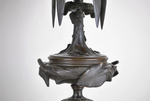 *Offre spéciale *James Pradier, Garniture De Nemausa, Bronze Et Marbre, XIXème Siècle