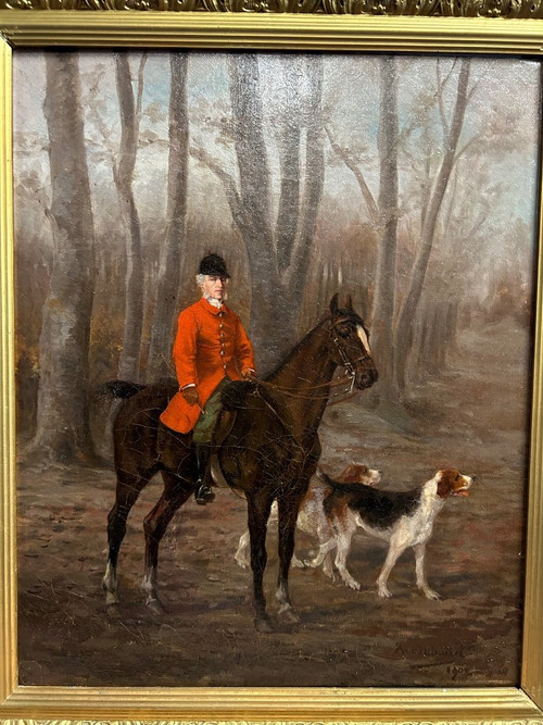 Painting - Oil On Canvas Hunting - Signed And Dated 1902