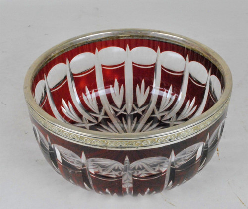 Ruby Crystal Cup With Silver Frame, Late 19th Early 20th Century