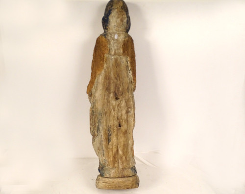 Große religiöse Statue aus polychromem Holz geschnitzter Saint-Roch-Hund aus dem 16. Jahrhundert