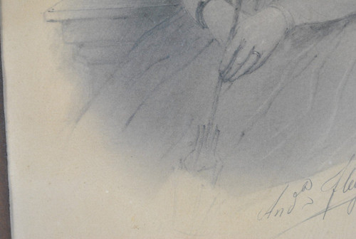 A Fleisner, Pair Of Drawings, Couple Of Young People, Circa 1842