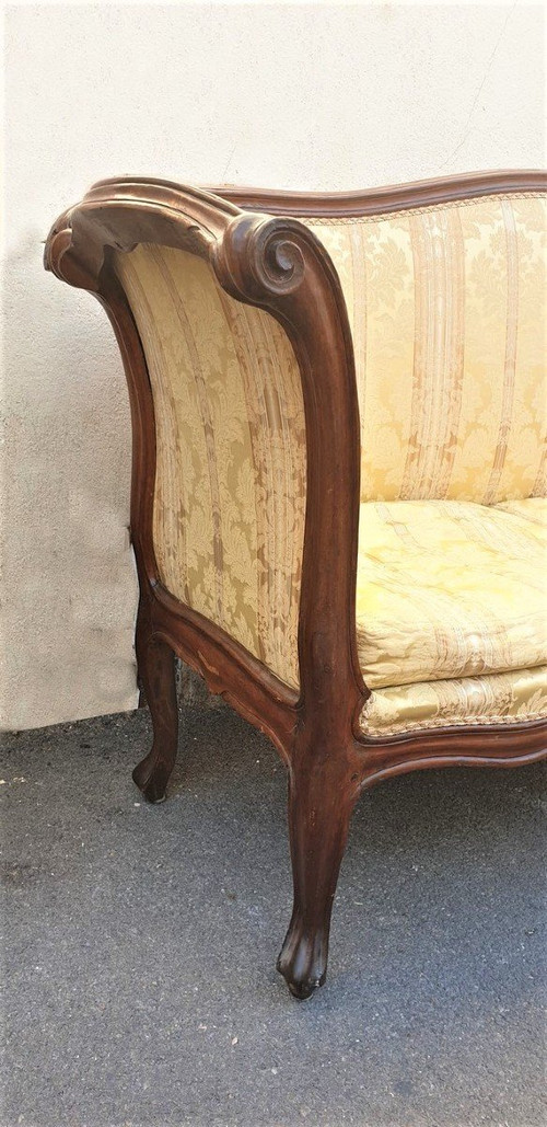 *Offre spéciale *Grande Banquette En Noyer d'époque Louis XV, XVIIIème Siècle