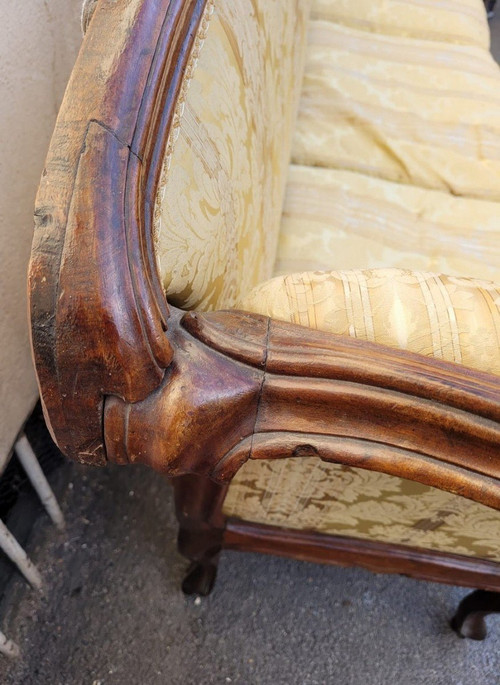 *Offre spéciale *Grande Banquette En Noyer d'époque Louis XV, XVIIIème Siècle