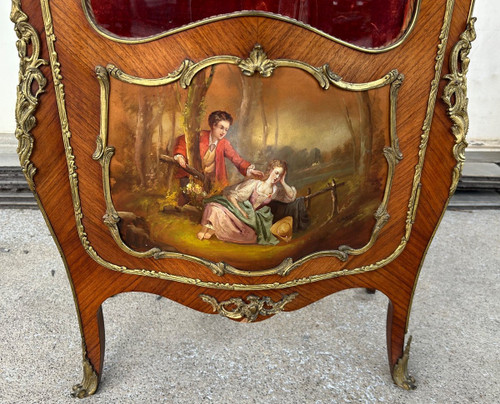 Louis XV Style Domed Showcase Napoleon III Period - Vernis Martin - 19th