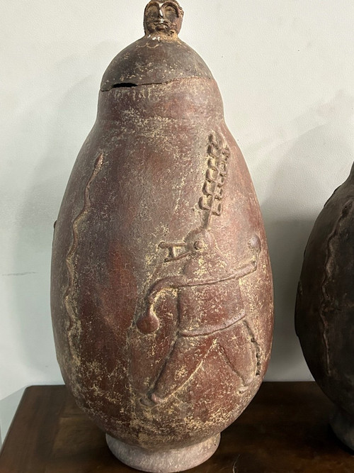 Due vasi in terracotta di arte africana Bwaba, 1950-60 circa