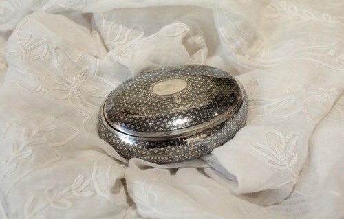 Niello silver box with cross motifs 19th century