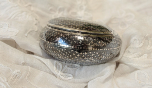 Niello silver box with cross motifs 19th century