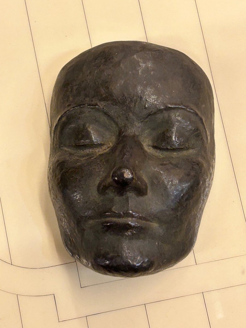 Bronze Mask Signed Seiler Dated 45 - Height 16 Cm