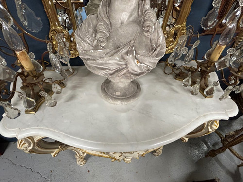 Louis XV Style Lacquered And Gilded Wood Console circa 1900